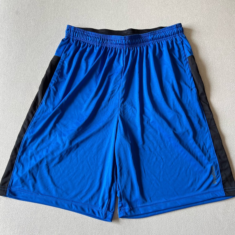 Men’s Royal Blue and Black Reebok Basketball Athletic Loose Fit Shorts